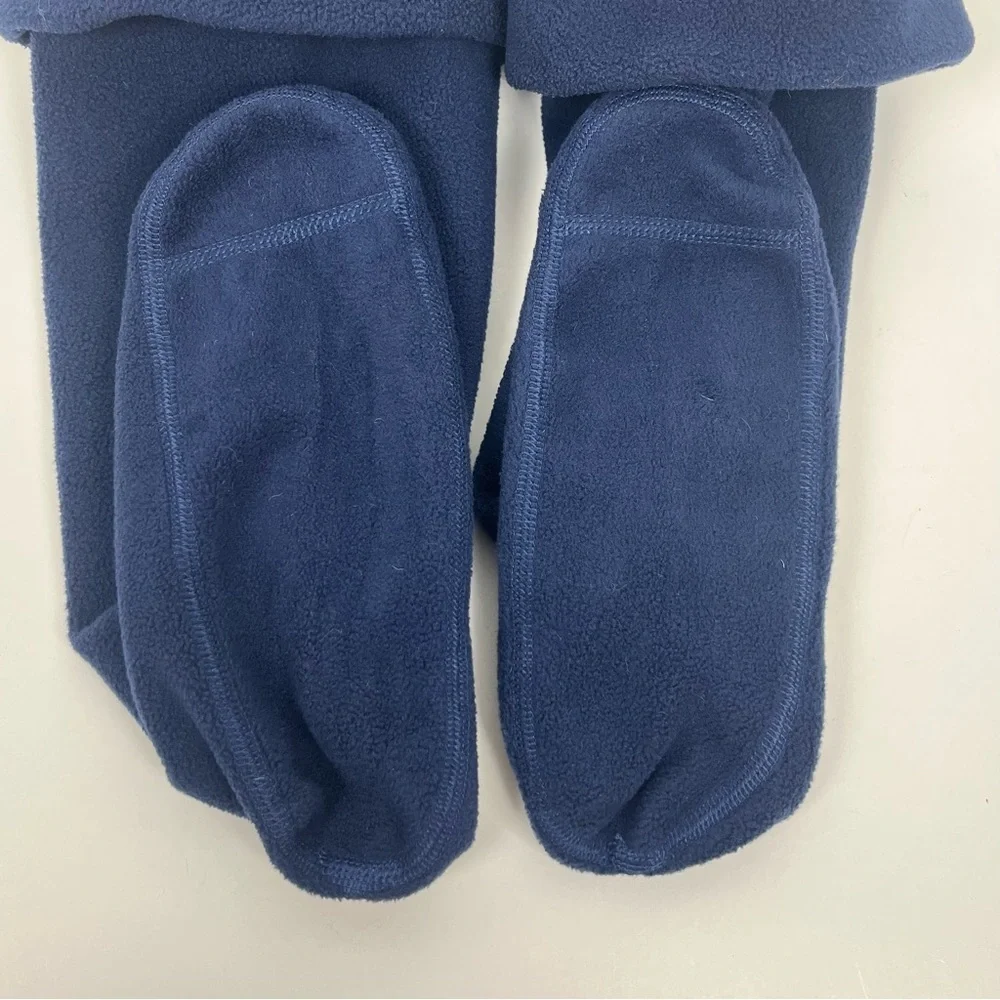 A Little Bit Racey blue fleece equestrian embroidered boot liners, medium.